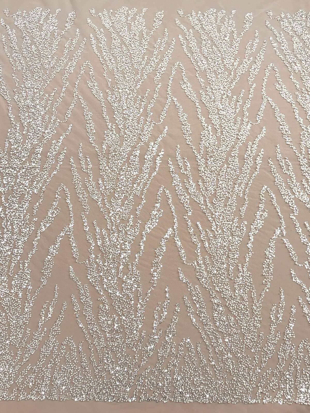 Diamond couture lace with pearls, beads and sequins