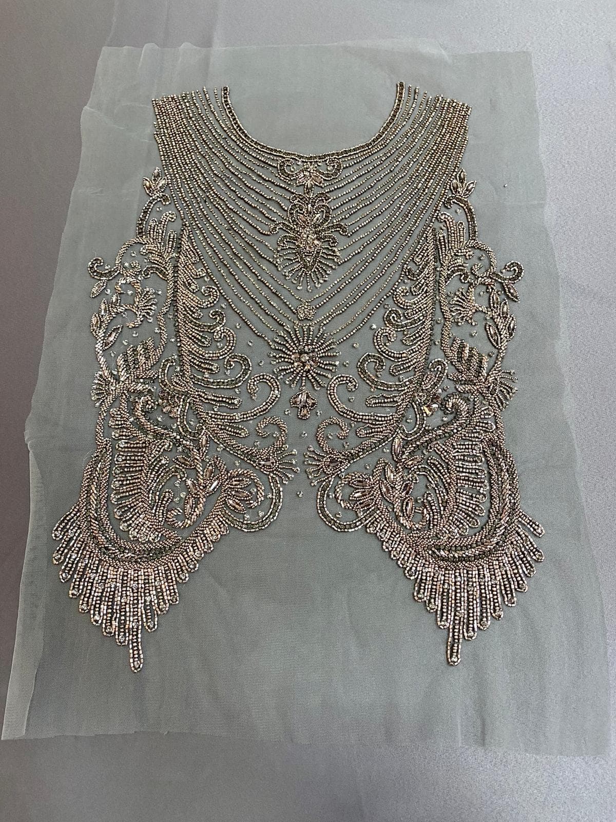Anthracite grey haute-couture panel