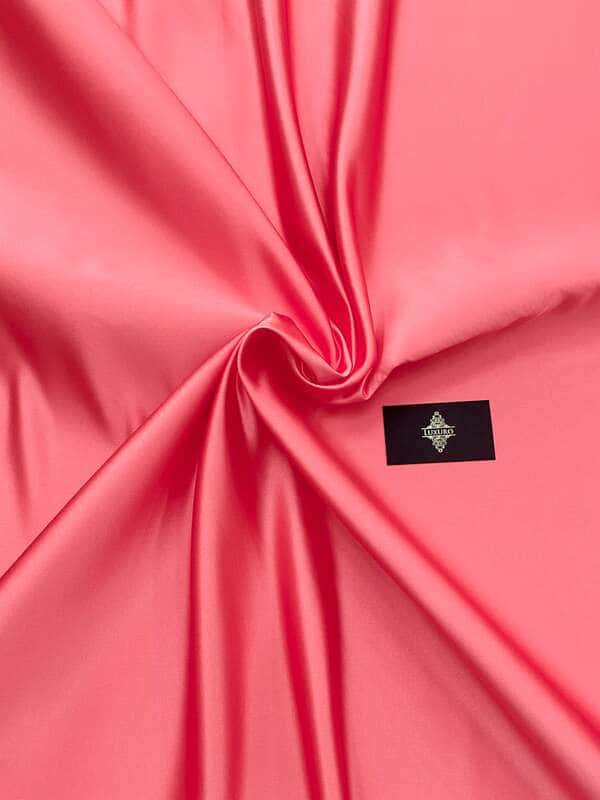 Coral pink pearl-finish taffeta