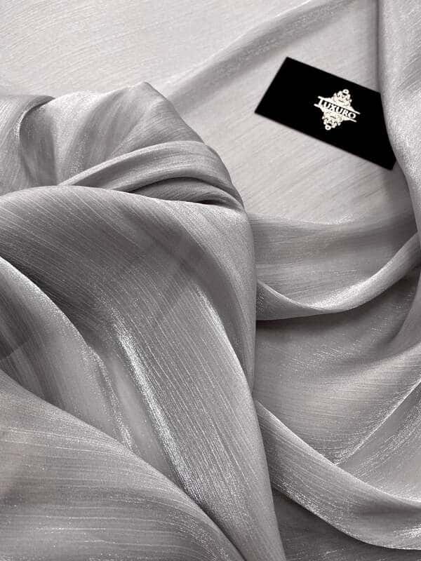 Grey coated crêpon voile